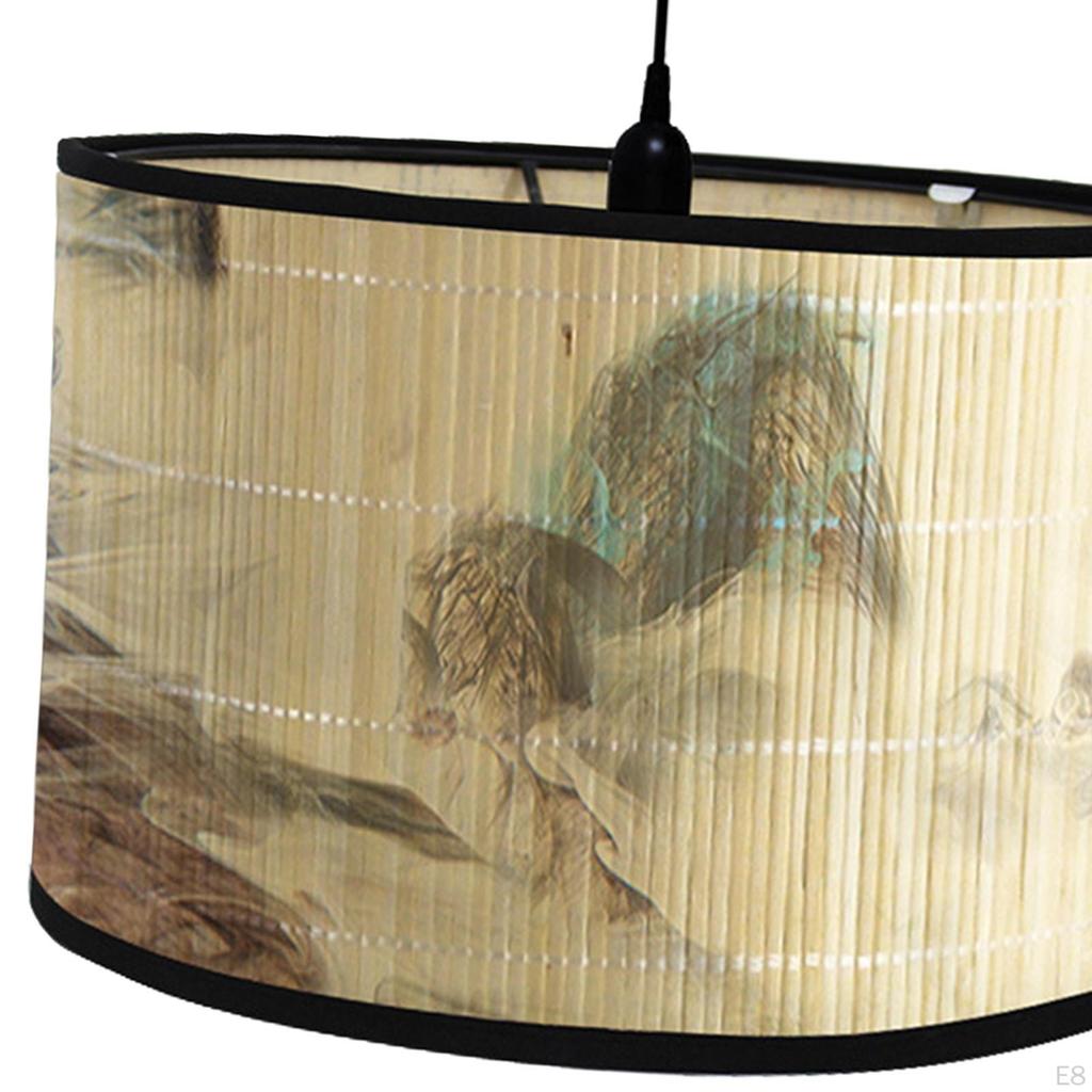 Bamboo Drum Lampshade for Ceiling And Table Use