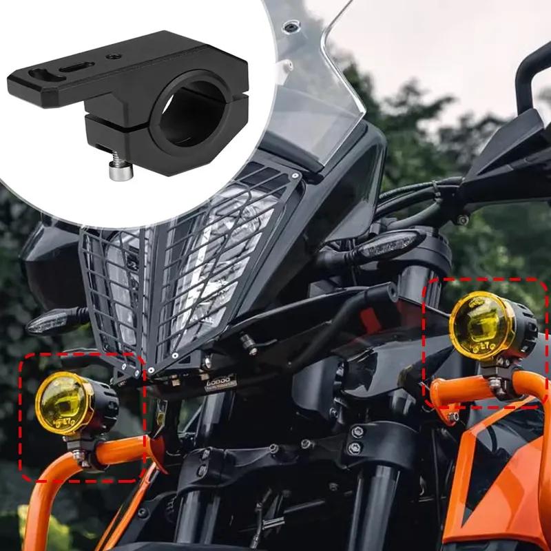 Motorcycle Bumper Headlight Spotlight Mount Bracket Adjustable Fog Light Holder Aluminum Alloy LED Head Light Tube Clamp Mounts