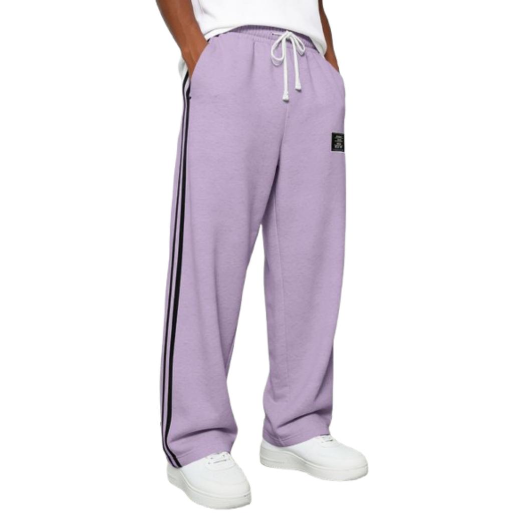 Men's Loose Drape Straight Sweatpants Wide,leg Athleisure Trousers