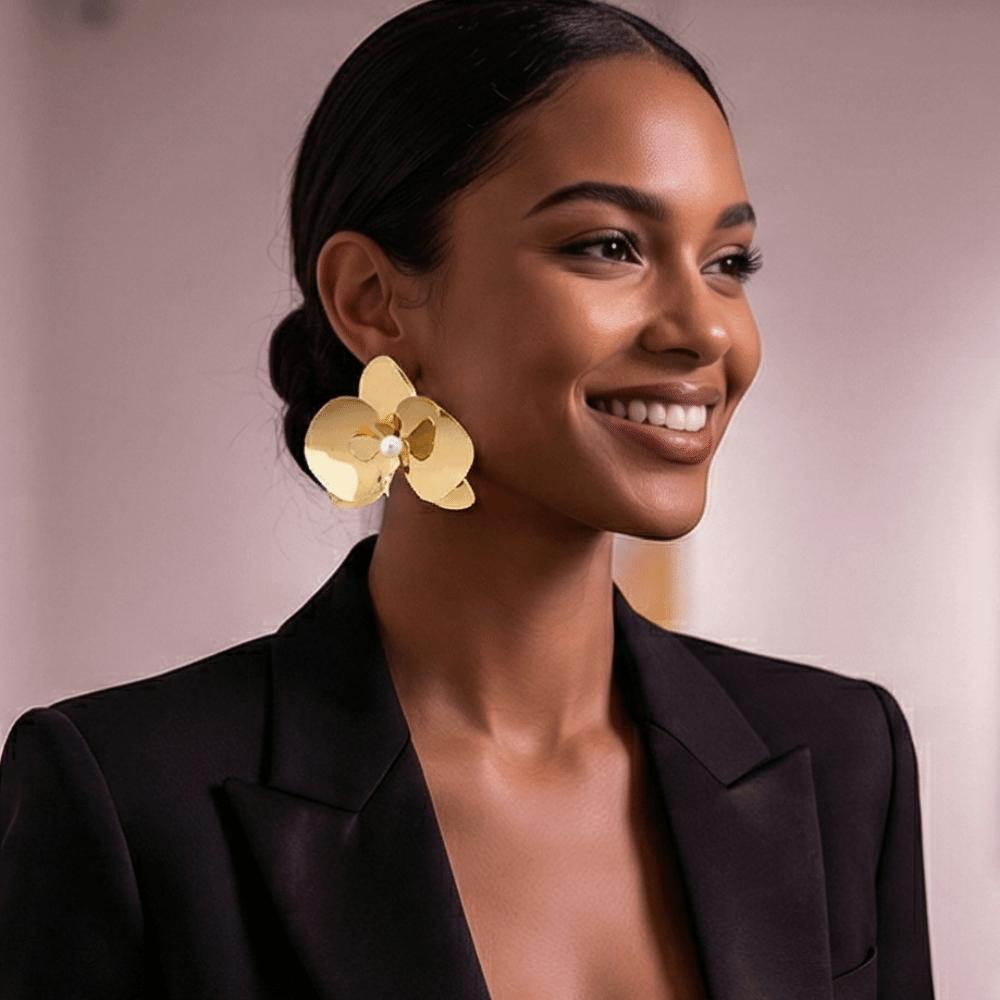 Simulated Flower Butterfly Orchid Earrings Exaggerated Flower Drop Earrings Flower Earrings  Women