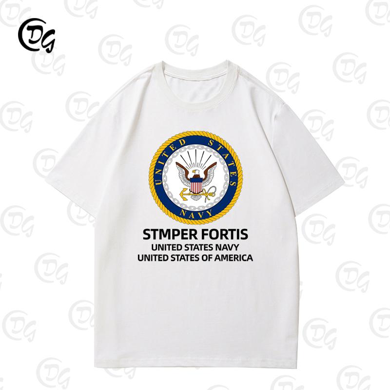 2025 Vereinigte Staaten von Amerika Marine Luftwaffe Armee Kurzarm-T-Shirt Kleidung Sommer Freizeit Reine Baumwolle Alles Harajuku