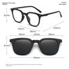 2 IN 1 Magnetic Clip-on Polarized Sunglasses Driving Night Vision Myopia Glasses Irregular Frames Trendy Fashionable