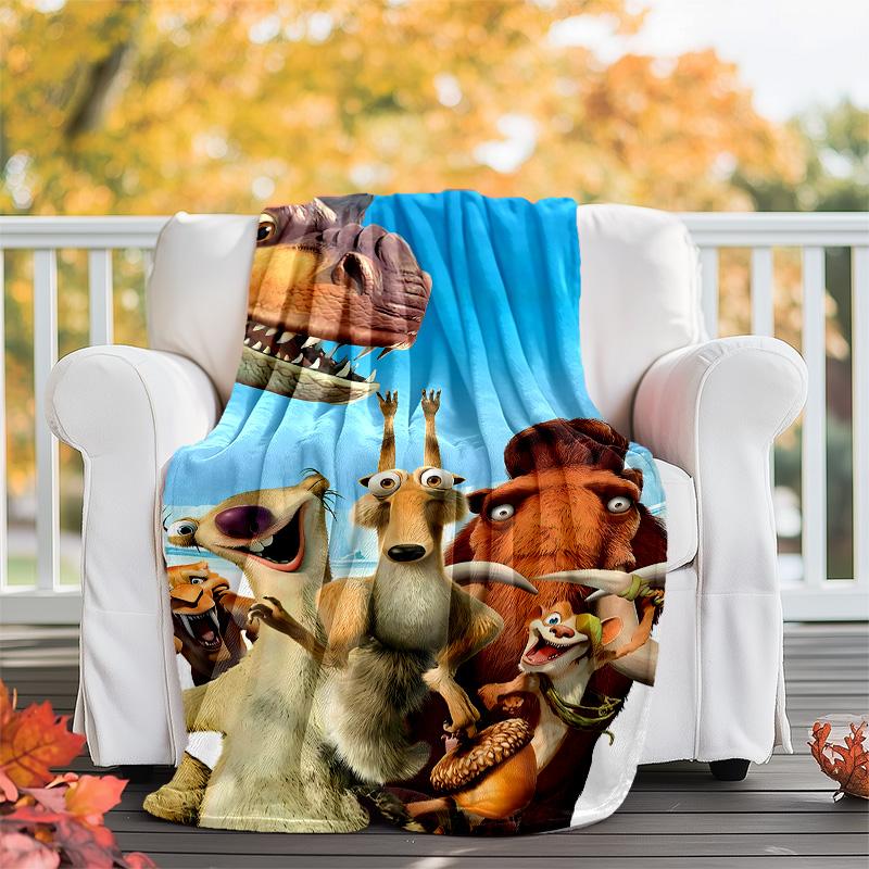 Ice Age Continental Drift printed throw blanket—lightweight,soft,warm;versatile blanket for all seasons—perfect as &air-conditioning throw,nap blanket