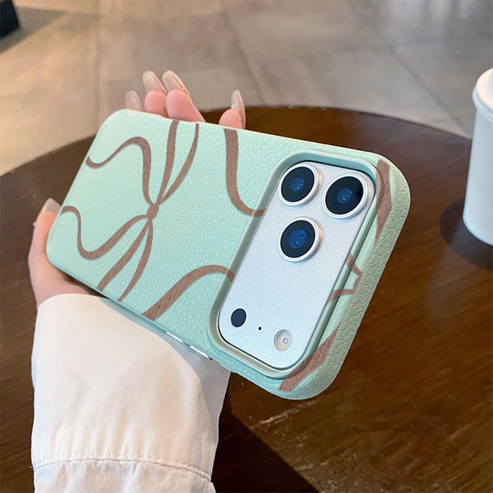 Brown Bow Fashion Ins Pattern Phone Case For iPhone 17 Pro Max 11 12 13 14 15 16 Pro 17 Air 15 14 Plus X XS XR Soft Cover