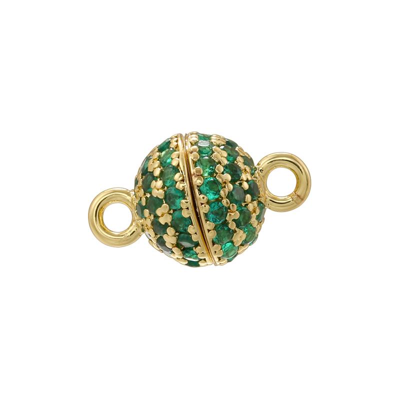 ZHUKOU 6MM Brass Inlaid Zircon Round Magnet Connection Buckle Bead Water Diamond Pendant Jewelry Making Buckle Accessories:VK265