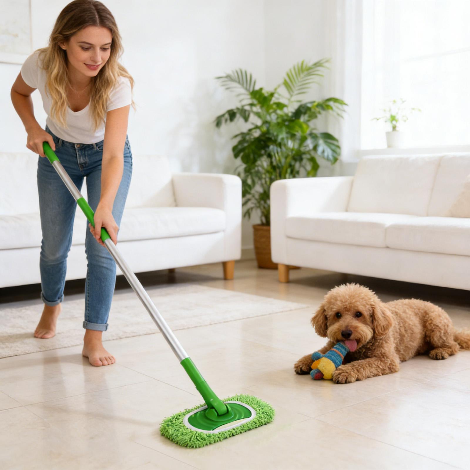 

Chenille Mop Pads, Washable Wet & Dry Floor Mop Pads For Hardwood, Tile, Laminate & Vinyl Floors, Compatible With Sweeper One Size зелений