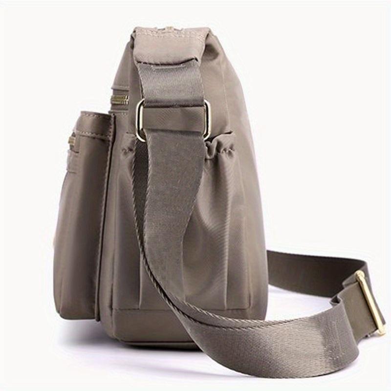 Unisex Neutral Square Shoulder Crossbody Bag, Stylish And Casual, Multi-Layer Messenger Bag [Zipper Direction Random]