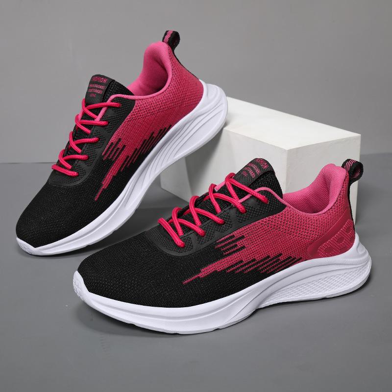Spring New Women's Shoes Soft Sole Wear-resistant Shoes Mesh Breathable Fly-woven Sports Shoes