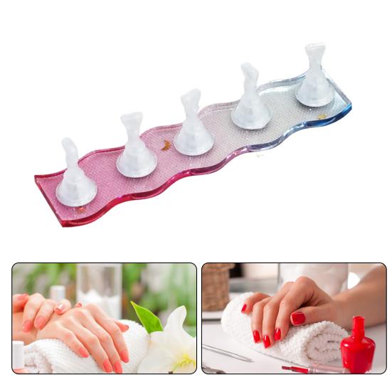 1 Set Magnetic Nail Holder with Gradient Color Base Professional DIY Manicure Fingernail Rest Wearable False Nails Showing Shelf Reusable Nail