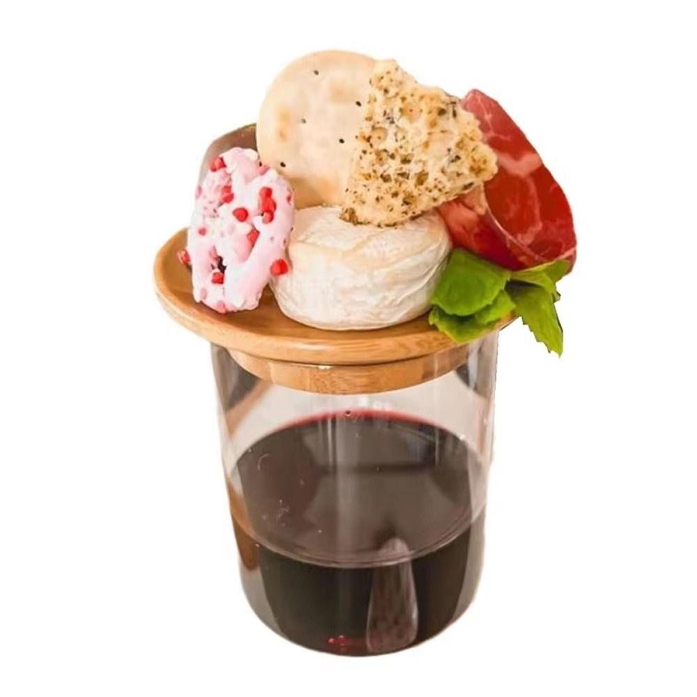 4Pcs Handmade Wine Glass Covers Leakproof Wooden Red Wine Lid Wine Glass Topper  Restaurants