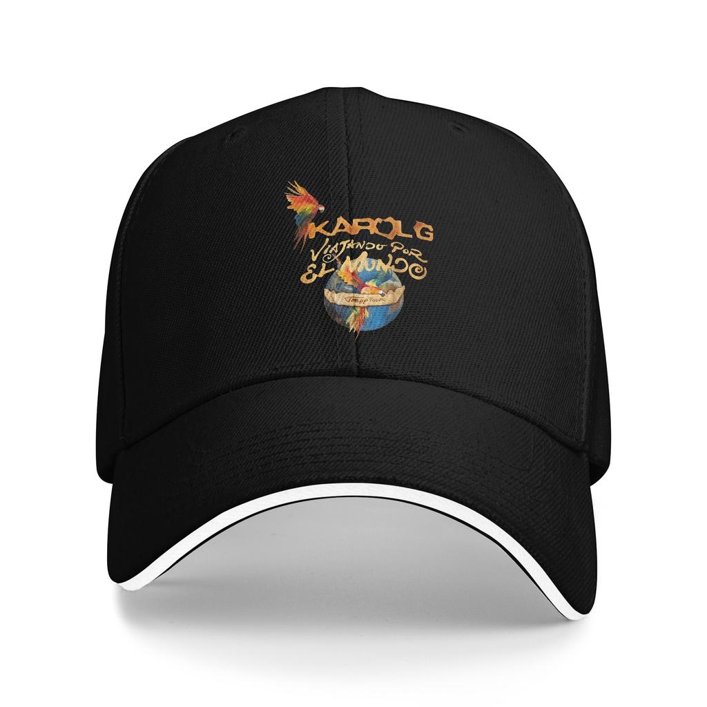 Karol G Viajando Por El Mundo Tropitour Baseball Caps Fashion  Sandwich Hats Unisex Adjustable Dad Hat Running Golf