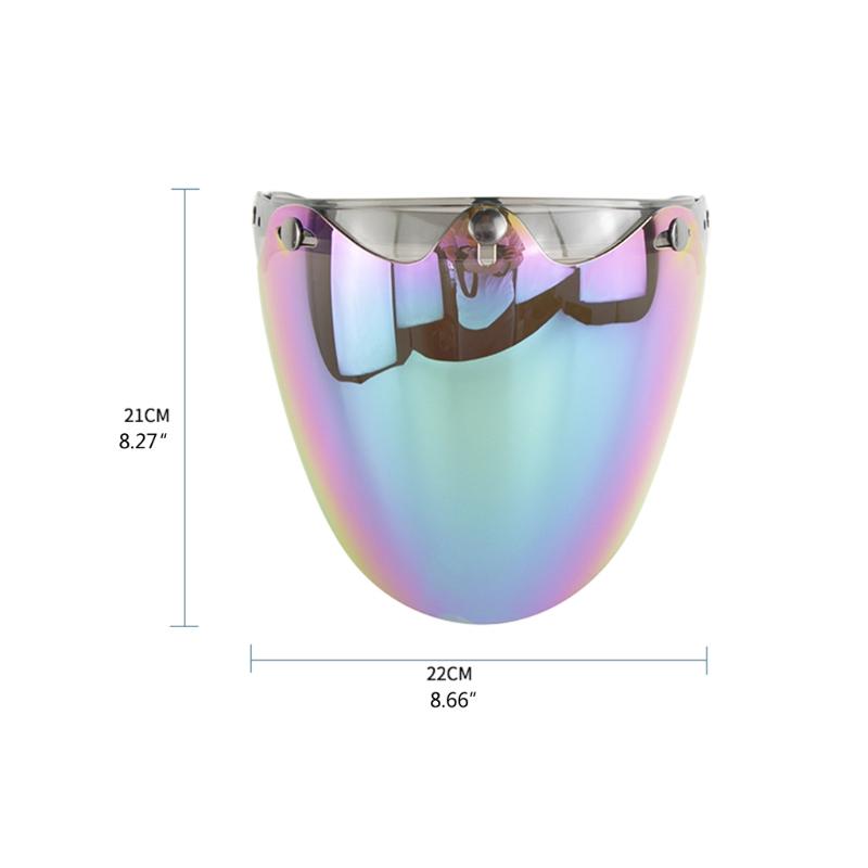 Universal 3-Snap Open Face Bubble Shield Visor Motorcycle Helmet Accessories