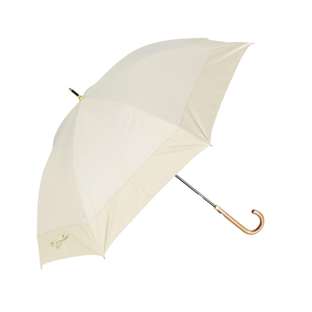 Pluvia 265g and Rain Long Umbrella for Solid Manual 55cm Ultra-lightweight All-weather (Sun Umbrella) Women, Stylish, Color, Two-tone, Off-white,