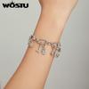 WOSTU 925 Sterling Silver Cute Cat Animal Charms Pendant for Original 3mm Bracelets & Necklaces