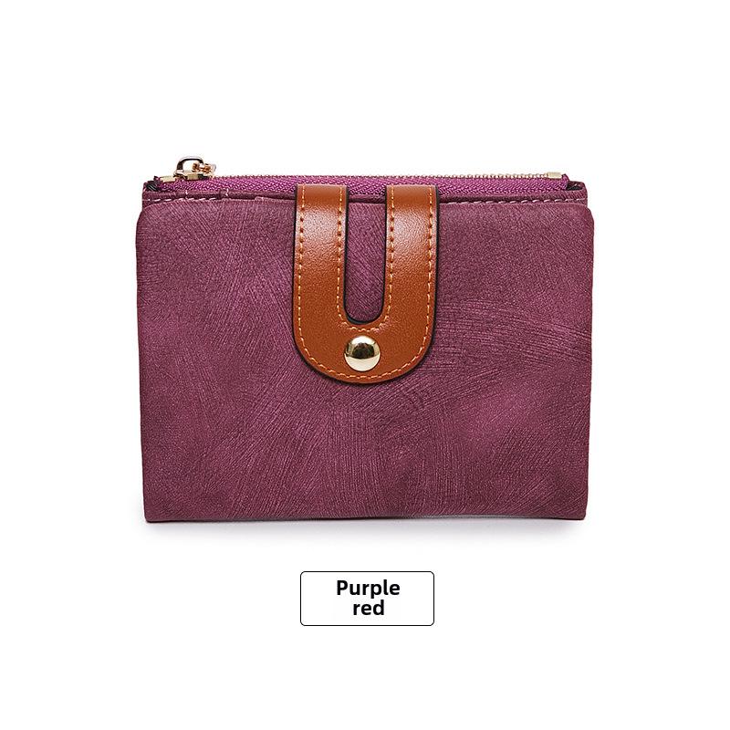 Xiangyin Leather 2024 Korean Women's Short Wallet - Simple, Trendy, Bi-fold Design for Students