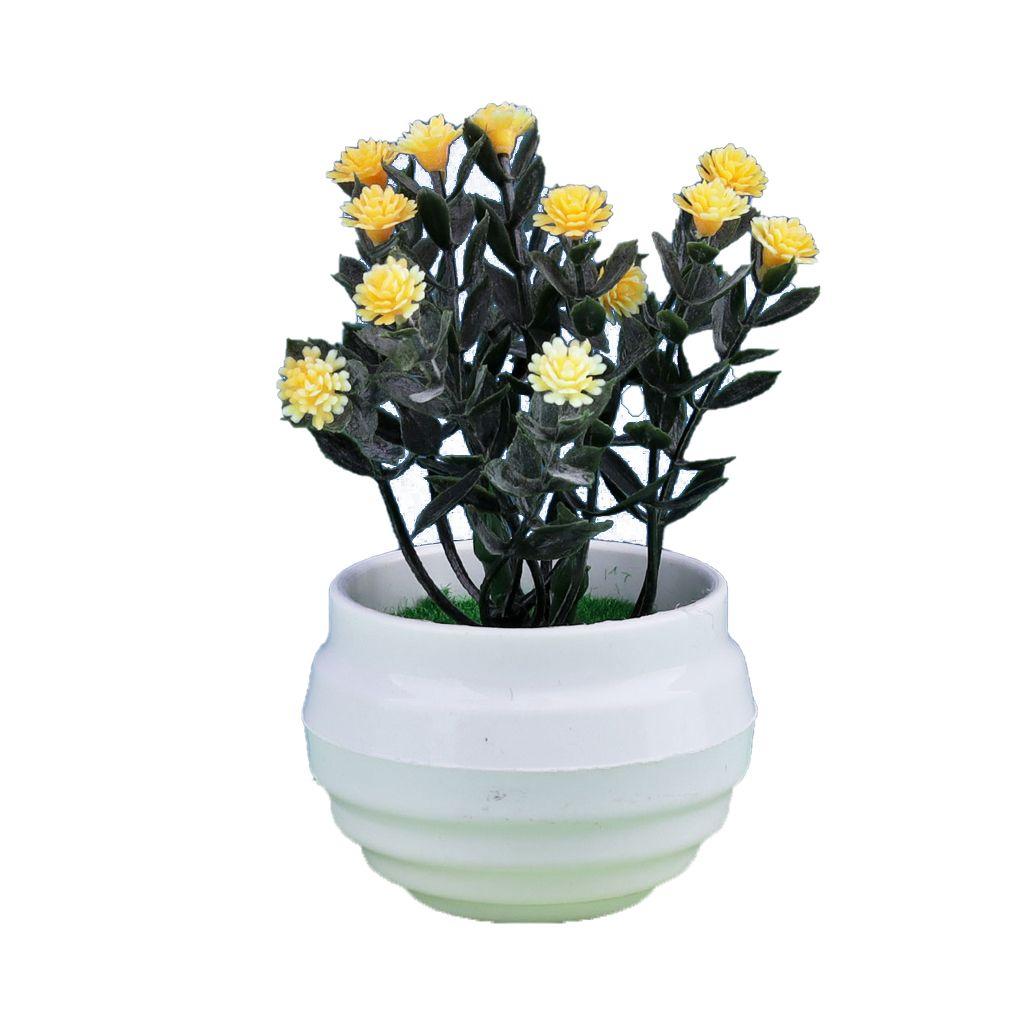 

Table Potted Ornaments Home Decor Artificial Aloe Vera Bonsai Fake Flowers Simulation Potted жёлтый