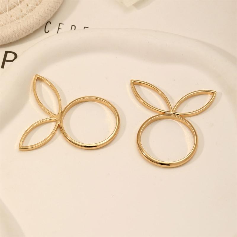 Pack of 6 Cute Napkin Rings Easters Ear Shape Napkin Holder Metal Napkin Jewelry Sophisticated Platings Accessorys