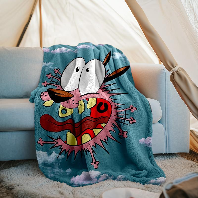 Courage the Cowardly Dog2 printed throw blanket—lightweight,soft,warm;versatile blanket for all seasons—perfect as &air-conditioning throw,nap blanket