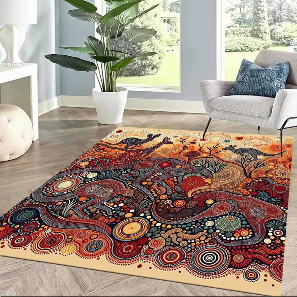 Tappetini da Pavimento con Animali dell'Arte Aborigena per Soggiorno, Camera da Letto e Decorazione della Stanza Sono Adatti per Regali.