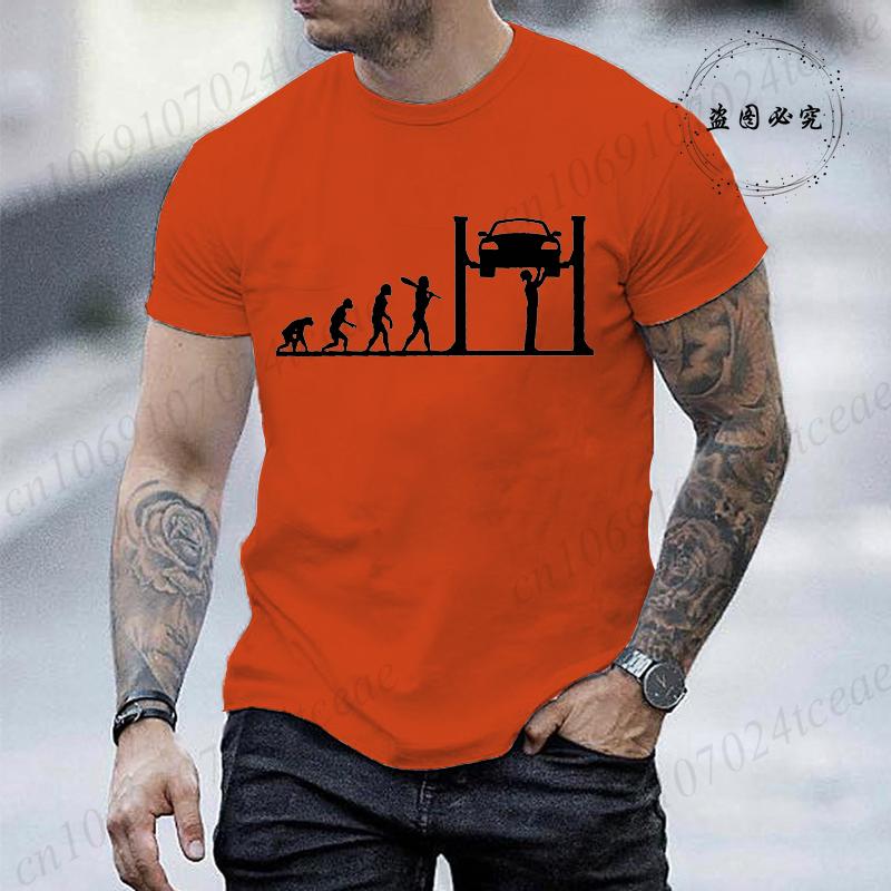 Summer Unisexs Tshirt Funny Car Mechanic Evolution Print Tshirts Unisex Loose Cool Oneck T Shirt For Unisex Short Sleeve Male Tee