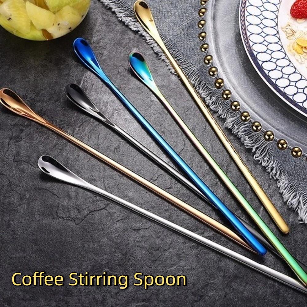 4PCS Stainless Steel Coffee Stirring Spoon Long Handle Ice Tea Spoon Kitchen