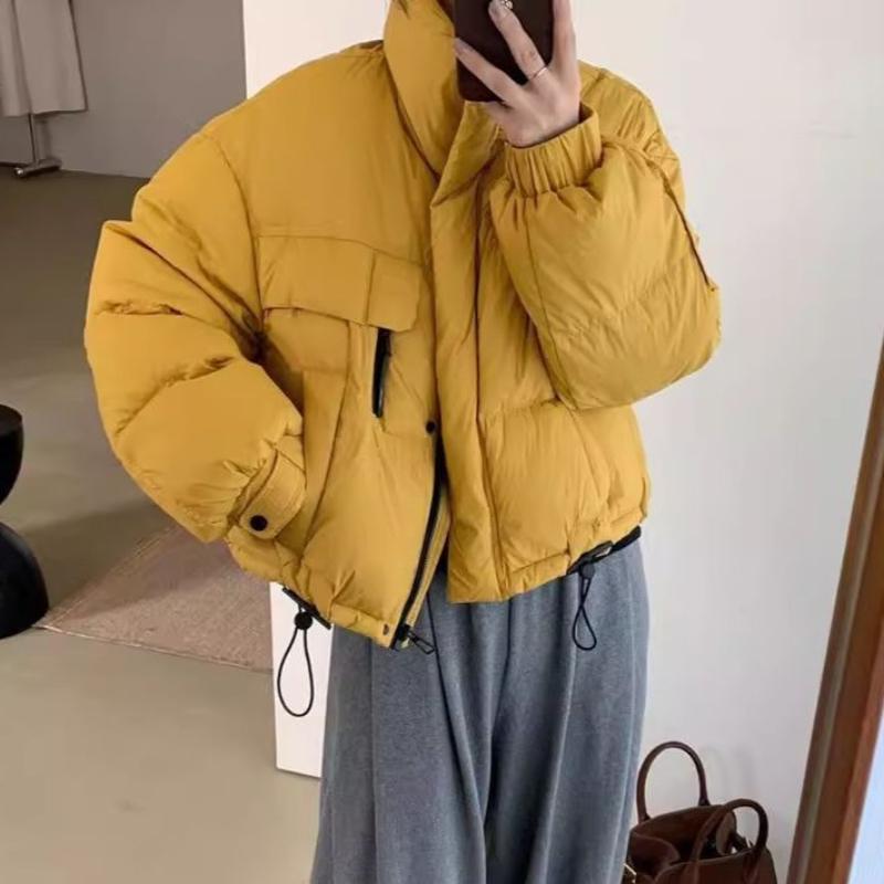 Women's Short Korean-Style Stand-Collar Simple Thickened Puffer Coat