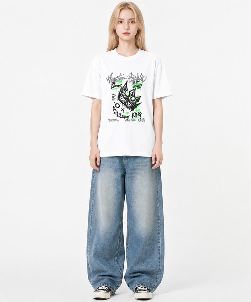 MONSTER REPUBLIC Crown Green T-Shirt White_9181