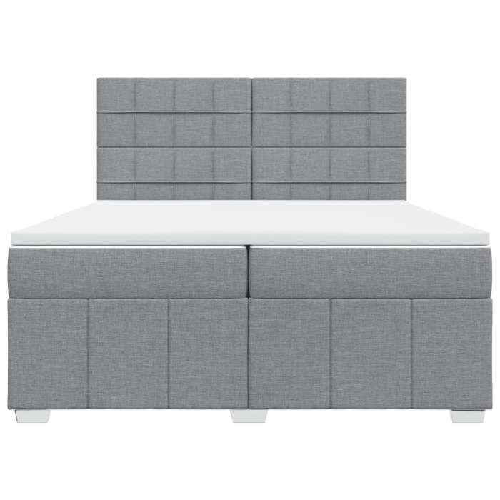 Maison Exclusive - Sommier à lattes de lit avec matelas Gris clair 200x200cm Tissu