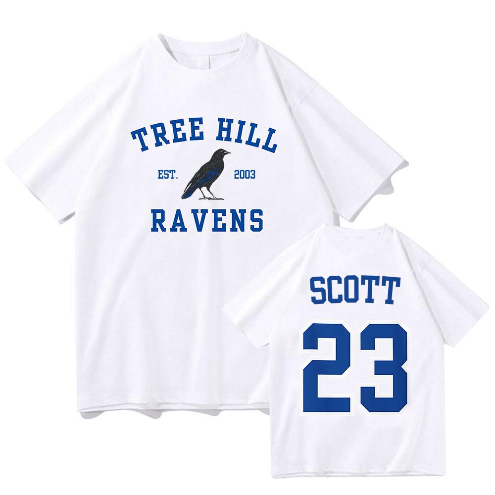 

Scott 23 TREE HILL RAVENS Tshirt Short Sleeve Summer WomenMen Teeshirt Cotton High Quality Round Neck Tshirts Graphic Tees S