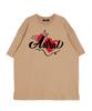 ASTRAL PROJECTION Double Heart Round Neck 15-Count Cotton Short Sleeve T-Shirt_Beige