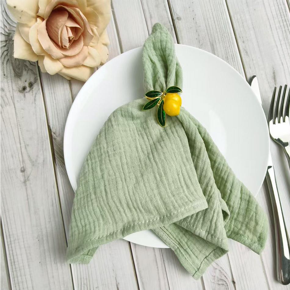 10PCS Cotton Cloth Napkins,40x40cm Durable Sage green Table Napkin, for Wedding Kitchen Party Birthday Decoration