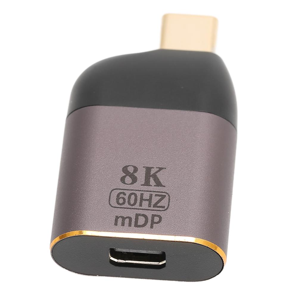 USB C to DisplayPort Adapter 8K 60Hz Aluminum Alloy Plug and Play USB C to Mini DP Adapter for PC Laptop Tablet