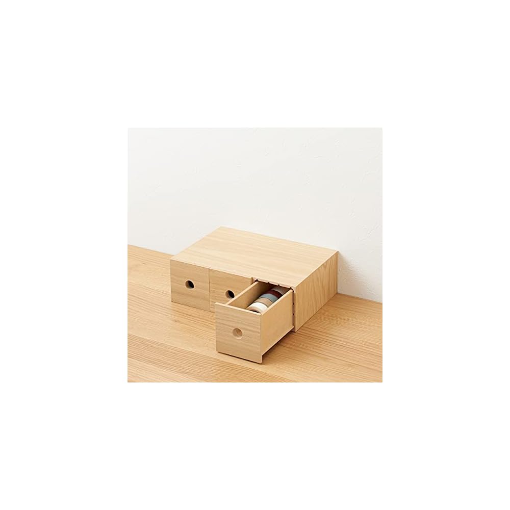 MUJI Holz-Aufbewahrungsbox mit 3 Fächern für Kleinteile, ca.. B84 x T17 x H252cm, 82603323 (Kleidung
