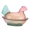   Bowl with Lid Vintage Fun Chicken Shaped Glass   Jar for Snacks   Fruits Desserts
