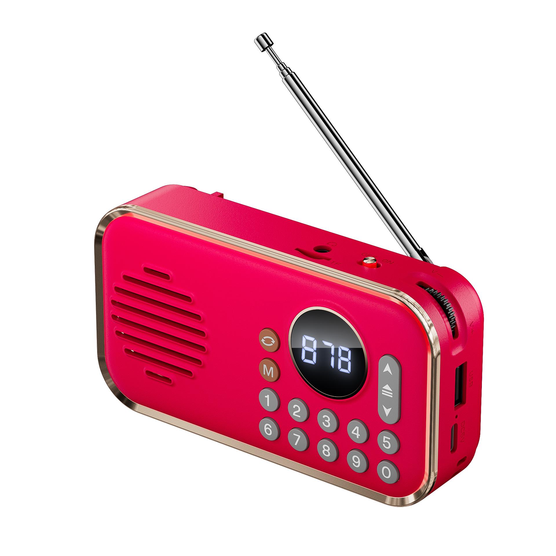

Mini Portable Bluetooth Speaker with FM Radio BT U Disk TF Card Playback Very Long Endurance Compact Wireless Stereo Sound Box червоний