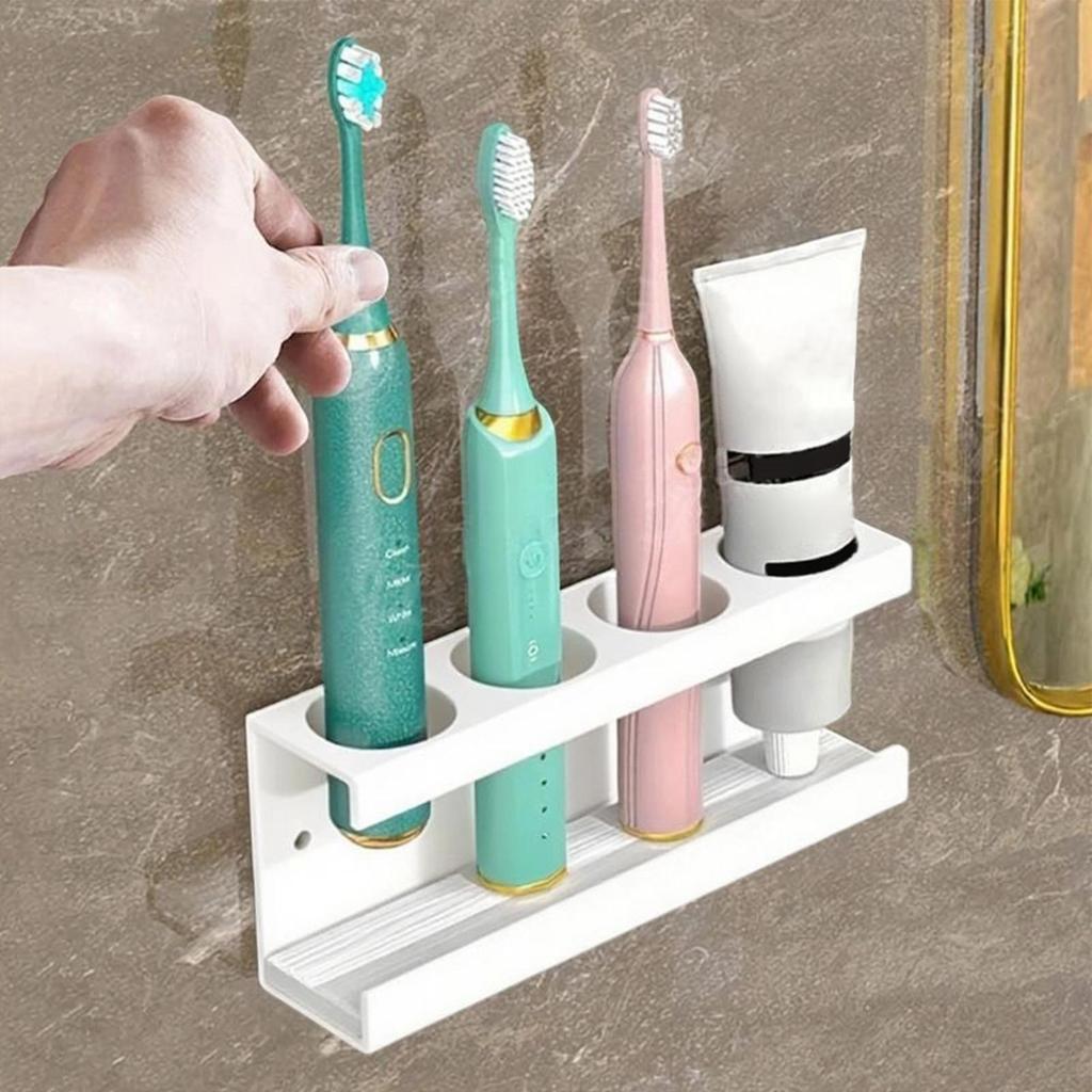 Toothbrush Holders 4-Slot No Drilling Stand With Diatomite Base Bathroom Toothbrush Holder Storage Rack For Toothpaste Kitchen