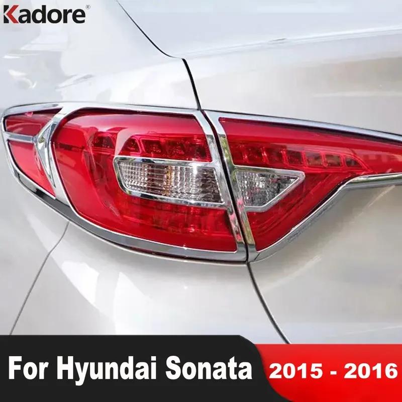 Rear Tail Light Lamp Cover Trim For Hyundai Sonata 2015 2016 Chrome Car Taillight Molding Garnish Frame Trims Accessories