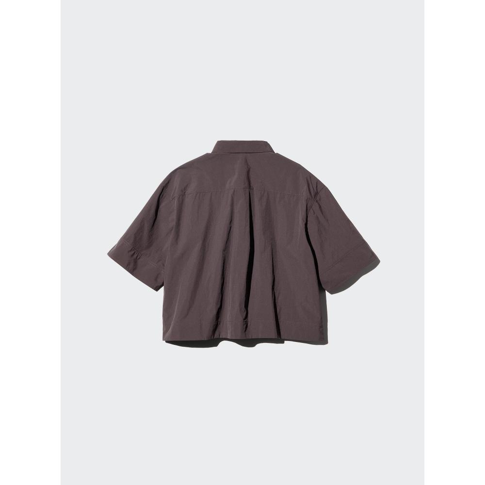 Uniqlo Japan Nylon Boxy Short Shirt 5 Minute Sleeve