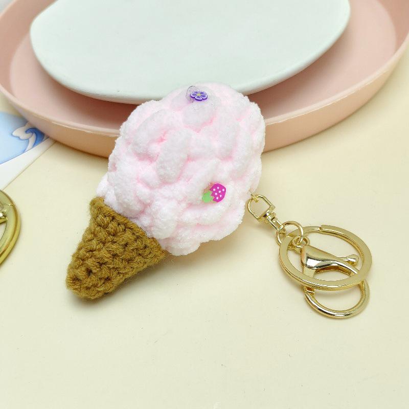 Cute Cartoon Ice Cream Keychain & Backpack Pendant - Fun Gift for Kids & Couples
