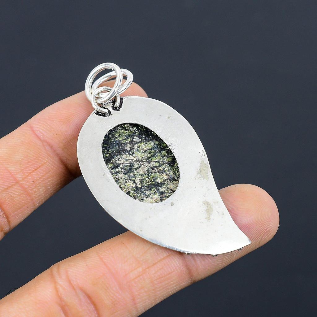 Mothers day Sale Sterling Silver Natural Green Swiss Opal Wife Pendant Jewelry