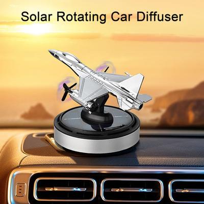 Car Aromatherapy Air Freshener with 54 Dispersing Holes Solar-Powered Fighter Jet Essential Oil Diffuser