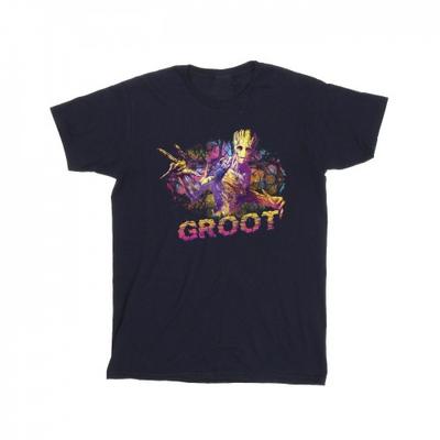 Girls Guardians Of The Galaxy Abstract Groot Cotton T-Shirt