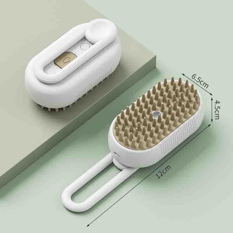 

Cat Dog Pet Spray Massage Brush One Button Steam Spray Folding Rotatable Floating Hair Bath Hair Removal Brush Comb білий