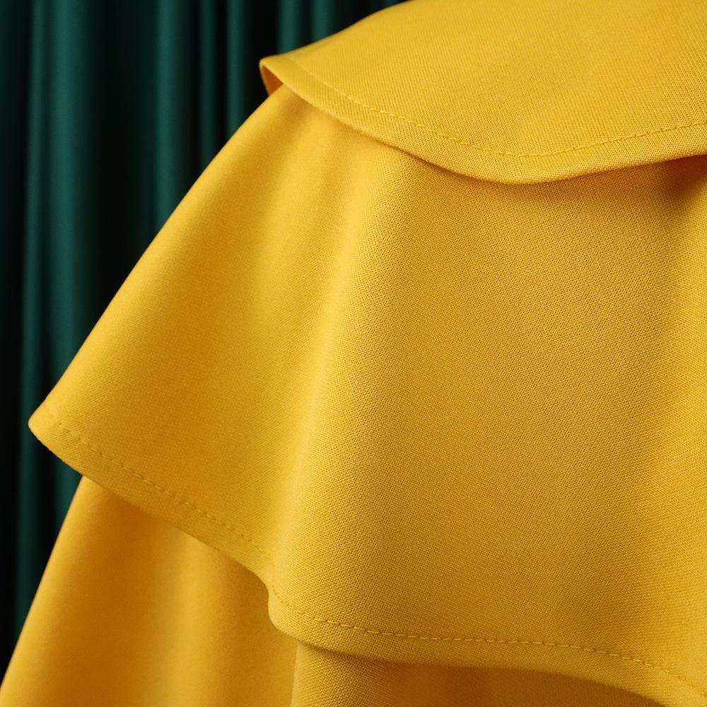 Großes Damen-Sommermode-Rüschenkleid, einteiliges, einfarbiges Etuikleid mit Gürtel