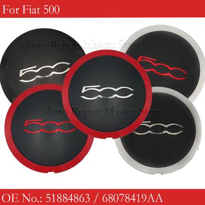 For Fiat 500 133mm Hubcap Wheels Centre Hub Caps 68078421AC 68078419AC 51884863 Silver/Red Dust Cover