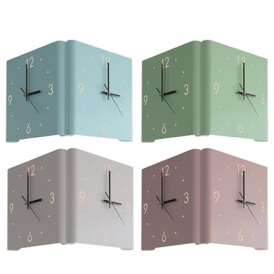 Horloge Murale Moderne Silencieuse Double Face Numéros Créatifs Uniques Échelle Métallique pour Bureau Salon Couloir
