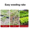 8-Tine Weeding Rake Adjustable Long Handle Weeding Tool Heavy Duty Weed Puller Manual Weeder for Garden Lawn Yard