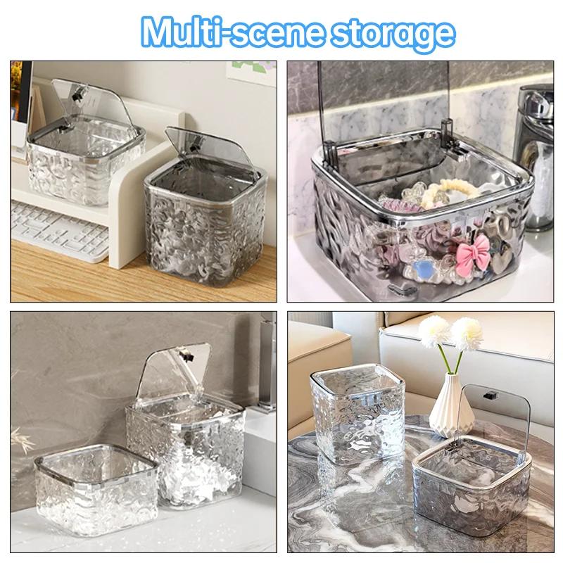 Aufbewahrungsbox für Haaraccessoires Klare Haargummi-Aufbewahrung Haustier-Aufbewahrungsbehälter mit Deckel Organizer für Haarband Schleifen Haarspange