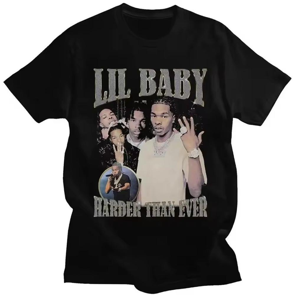 Hip Hop Rapper Lil Baby Graphic Print Unisex Clothing Tee Shirt Homme New Short Sleeve Round Neck Printing Pullover TShirt 50384