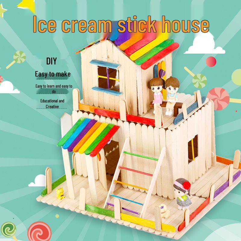 Colored Wooden Popsicle Sticks for DIY Crafts & Kindergarten Activities
